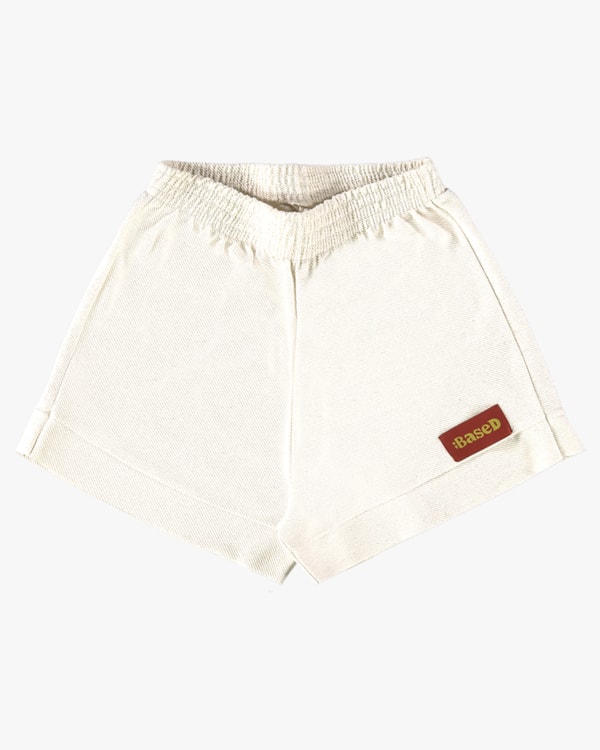 Shorts Juvenil Feminino em Moletinho Sarjado - BaseD - Off White