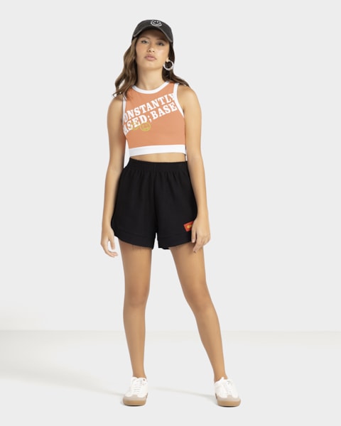 Shorts Juvenil Feminino em Moletinho Sarjado - BaseD - Preto