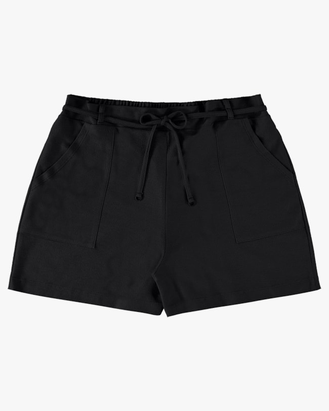 Shorts Plus Size em Moletinho com Cordão - Cereja Rosa - Preto P-1e6a4acc-6f58-48ad-974c-9be78df0676a