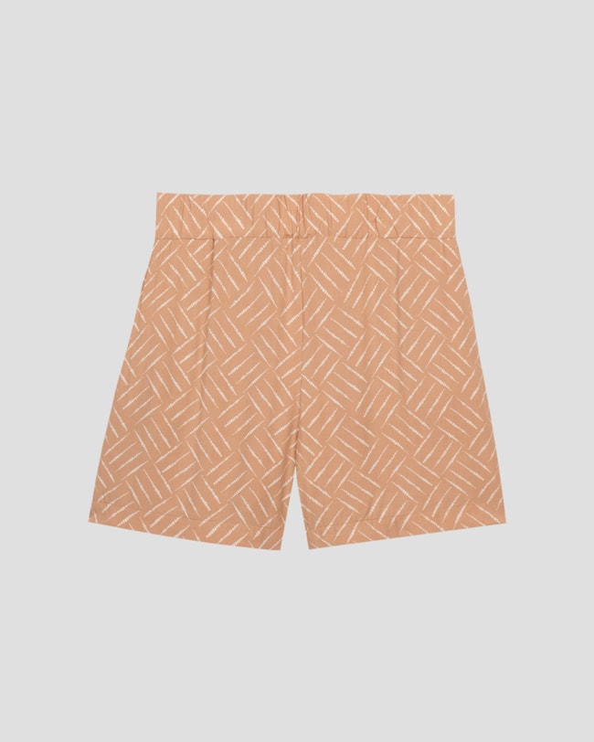 Shorts Plus Size em Viscose Estampada Cereja Rosa Bege-9fc00985-d351-416b-9c9a-dda8fa7c7a6b