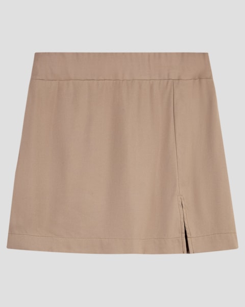 Shorts Saia Juvenil em Tecido Viscose com Fenda BaseD Marrom