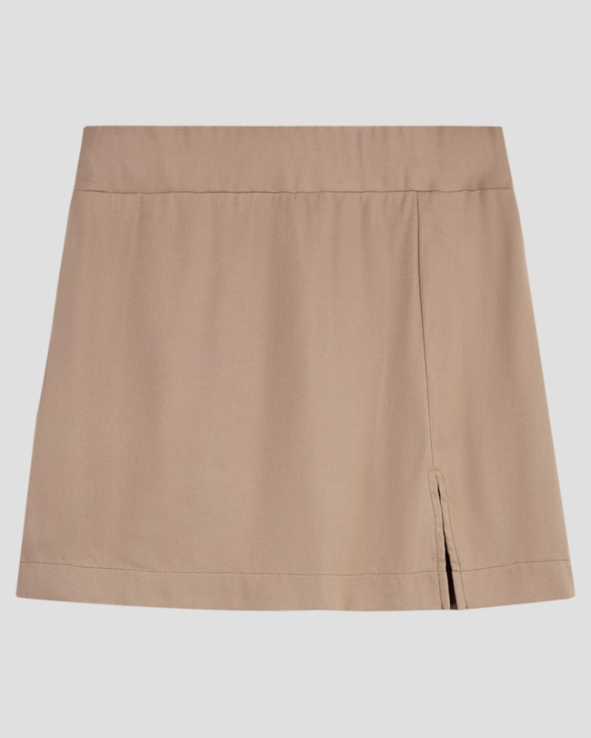 Shorts Saia Juvenil em Tecido Viscose com Fenda BaseD Marrom-46e9a577-6632-4f3d-afc8-cdc33f2b9d92