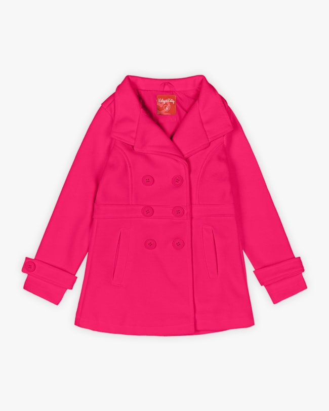 Sobretudo Infantil Menina em Lã Batida com Bolso - Kely Kety - Cherry-1cdea0c5-a90f-490e-be49-b2635f29b287