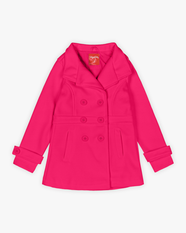 Sobretudo Infantil Menina em Lã Batida com Bolso - Kely Kety - Cherry-cc8df58b-ba5c-4832-835b-05ce6bf84e74