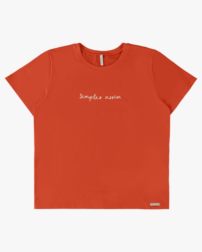 T-shirt em Meia Malha com Bordado - Cereja Rosa - Carrot P-5ae6fde0-bb90-420c-90b6-b6e8cafb3c69