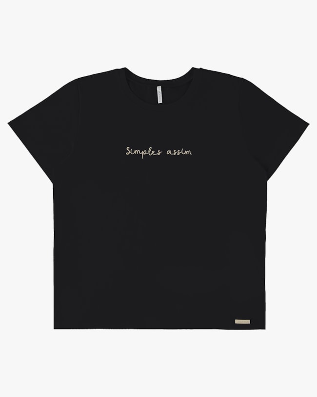 T-shirt em Meia Malha com Bordado - Cereja Rosa - Preto P-b0d6f62b-bbc5-47c1-a78b-026db2a6ea6b