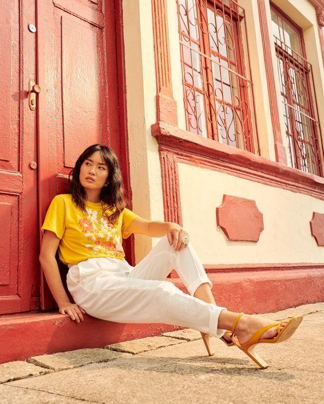 T-shirt em Meia Malha com Estampa Flores Cereja Rosa-bc4104e1-612a-4b18-a059-5ac84be0fc6b