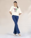 T-shirt em Meia Malha com Estampa Metalizada - Cereja Rosa - Natural P-9acf0a8a-3719-4d22-b85f-5cabfe07d088