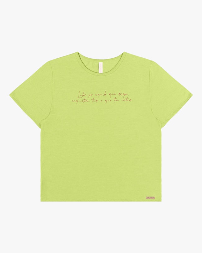 T-shirt em Meia Malha com Frase Cereja Rosa-ad09e59c-81b5-4b74-af2c-5445c9b92210