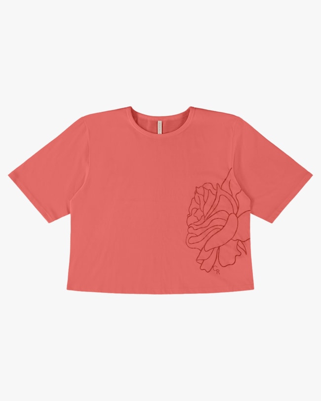 T-shirt em Meia Malha com Manga Ampla - Cereja Rosa - Lagosta-d0d294bb-52ed-4e95-ba02-f3f267273ddc