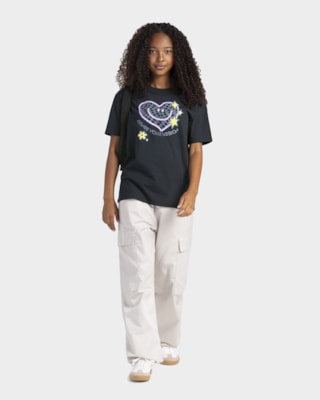 T-shirt Juvenil Oversized em Meia Malha com Estampa - BaseD - Preto
