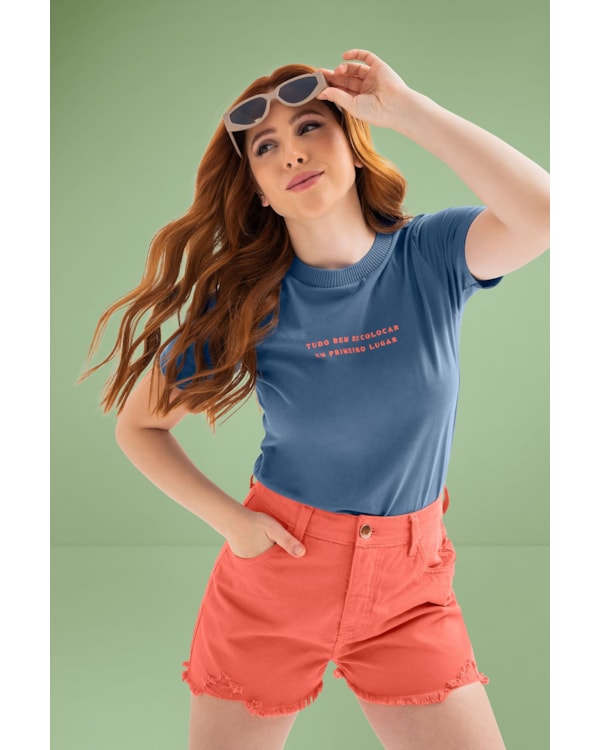 T-shirt Meia Malha Cereja Rosa