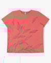 T-shirt Plus Size com Estampa Folhagens - Cereja Rosa - Lagosta P-d4162a3b-1c53-42f5-bcfe-c40dc3735f69
