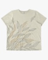 T-shirt Plus Size com Estampa Folhagens - Cereja Rosa - Mescla P-67821710-504c-4f2a-94e2-47fdceaa1fe4