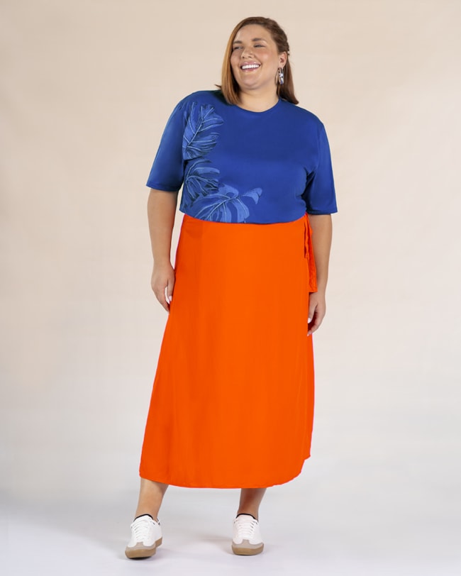T-shirt Plus Size em Meia Malha com Estampa - Cereja Rosa P- Azul mar-83fad956-b7c2-497c-9087-b9b5ca048aaf