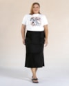 T-shirt Plus Size em Meia Malha com Retilínea - Cereja Rosa - Branco-a796a626-9bd4-4c23-aa99-4e1e7edcf860