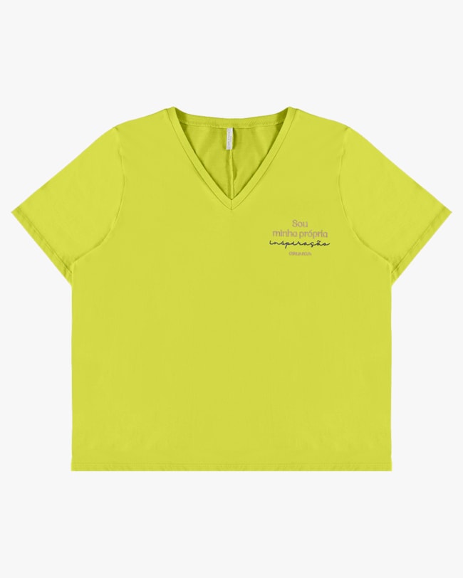 T-shirt Plus Size em Meia Malha Decote V - Cereja Rosa - Aspargo P-9d041b97-e86f-44ef-828c-41384f3e6f99