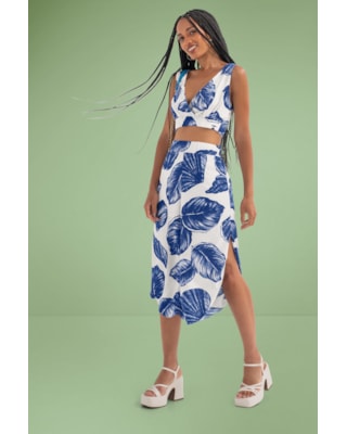Top de Tecido Viscose Estampado Cereja Rosa