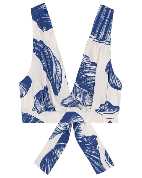 Top de Tecido Viscose Estampado Cereja Rosa - KLEIN