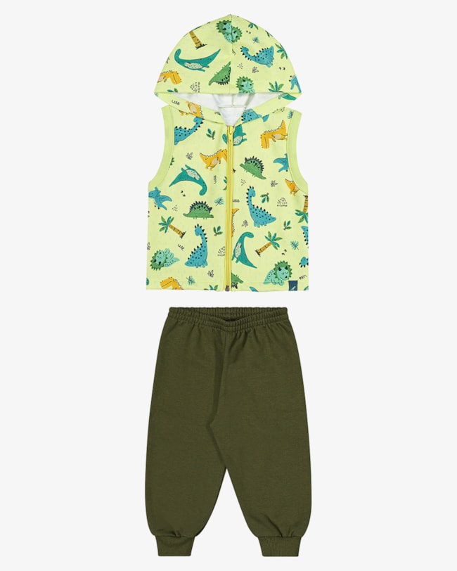 Trijunto Bebê Menino com Body, Colete e Calça ReiRex- Branco-79f6cf2e-e650-4697-bd7d-26af0518cb92