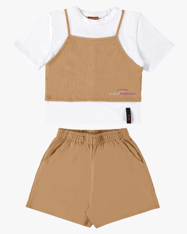 Trijunto Feminino Juvenil com Top Canelado - BaseD - Capim Dourado-c57d4951-bf57-4718-ad9a-039bbe7d9ac7