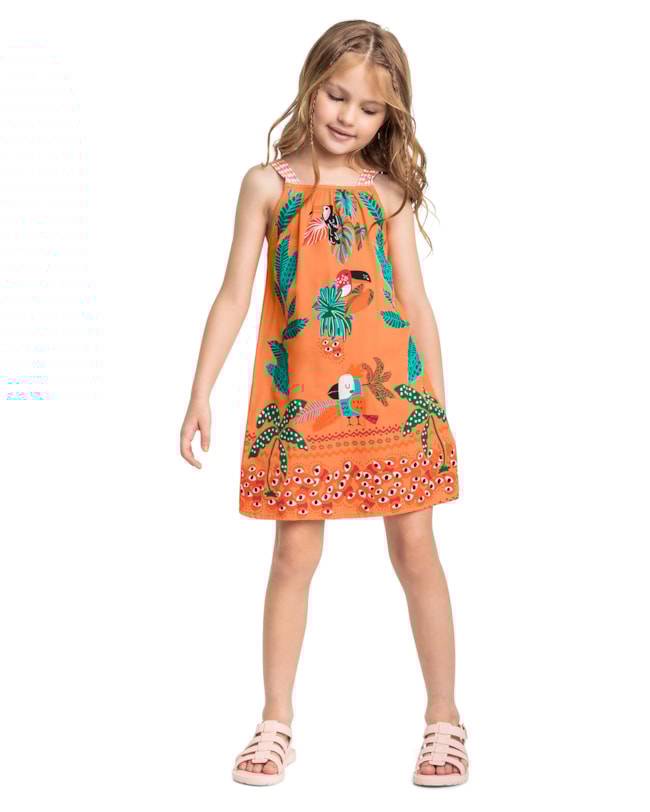Vestido Alça Fina Estampado Menina Kely Kety-5b515904-8e74-49ec-8695-0d96951f48f4