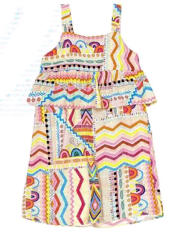 Vestido Alça Fina Estampado Menina Kely Kety