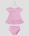 Vestido Bebê com Calcinha em Malha Listrada - Kely Kety - Rosa-fedefc51-e8a0-4c46-b3e9-3f983c418328