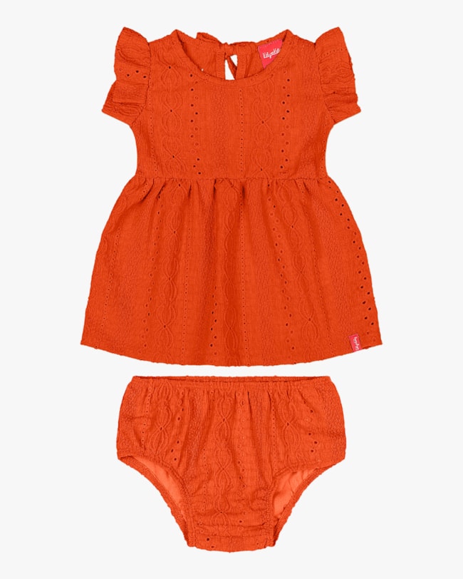 Vestido Bebê com Calcinha Kely Kety Sweet Coral-c76dee35-9261-4706-9557-678e64d172e1
