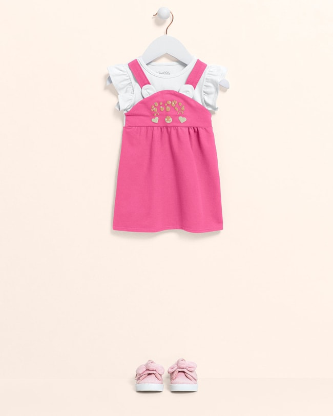 Vestido Bebê em Cotton com Aplicação Interativa - Kely Kety -Blossom 01-e743a1b6-3b7b-4b78-b42b-546a8ad6cfdb