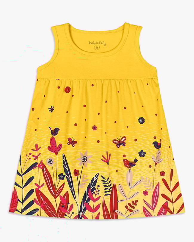 Vestido Bebê em Meia Malha Estampa Jardim - Kely Kety - Sol-8f08e3e5-77c4-4db2-b2f0-fc708224e708