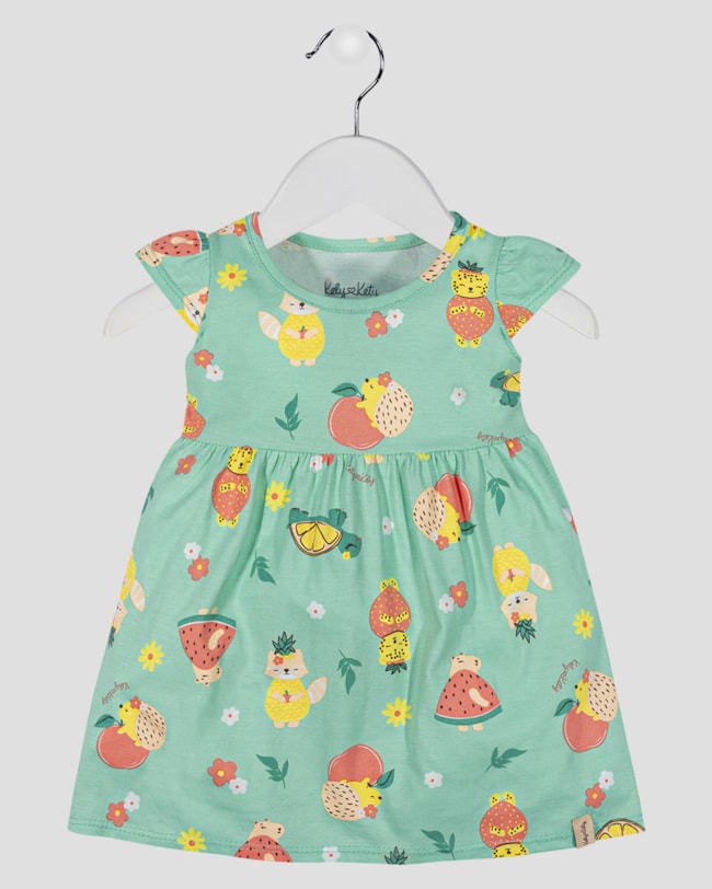 Vestido Bebê em Meia Malha Estampada - Kely Kety - Gelato-ce30419b-4e4e-428f-92e3-c1272d430d6e