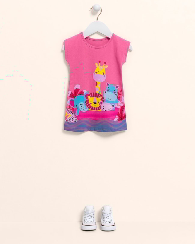 Vestido Bebê Estampa Animais em Meia Malha - Kely Kety - Blossom-029ed7c4-13fa-464d-bf46-3dcebffdc1c1