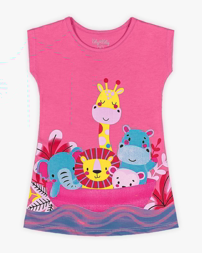 Vestido Bebê Estampa Animais em Meia Malha - Kely Kety - Blossom-085d4391-a20c-4b8a-9772-fe81401b083d