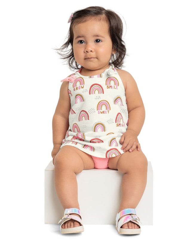 Vestido Bebê Estampado com Tampa Fralda Menina Kely Kety G Natural-db75fdb5-5e72-4763-bbbe-6d3da711e768