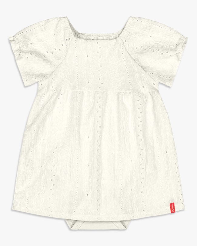 Vestido Body Bebê em Malha Laise Manga Bufante -Kely Kety - Natural-aec7ea2f-f976-49ac-a6b0-20392bf75a82