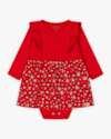 Vestido Body Bebê Manga Longa com Babado e Estampa - Kely Kety - Vermelho-2b2599ff-39ed-4930-b9cd-4b503fd1f9c3