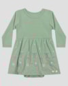 Vestido Body Bebê Manga Longa com Estampa Relevo - Kely Kety - Verde-da0dedfa-b561-4bfc-b014-e51fbed9e245