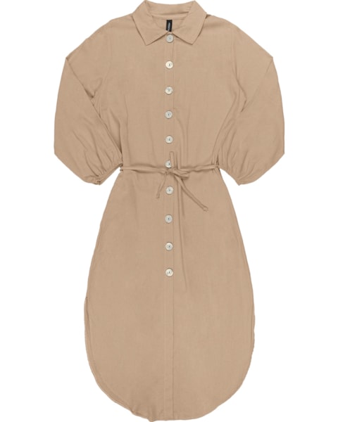 Vestido Camisa Feminina Cereja Rosa Linho