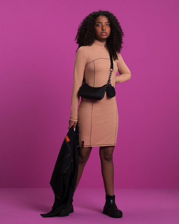 Vestido Canelado Juvenil Feminino Based