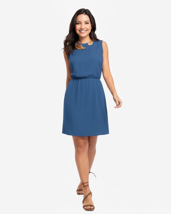 Vestido Curto Acinturado em Viscose - Cereja Rosa - Havana-1fa52637-c7fe-49a7-baff-1fa05a87cbad