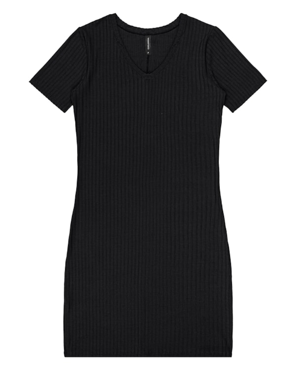 Vestido Curto Canelado Cereja Rosa