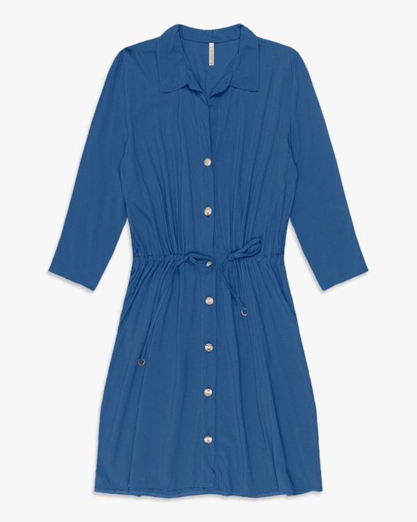 Vestido Curto Chemise em Viscose - Cereja Rosa - Havana