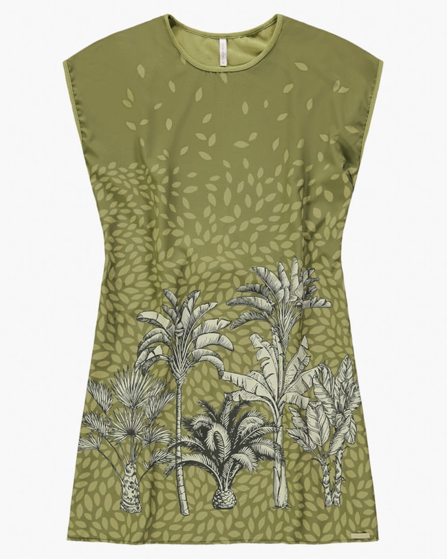 Vestido Curto com Estampa e Amarração Costas -Cereja Rosa - Erva Doce-b10ea0d0-a95b-4316-9f1e-73d8e46d64ee