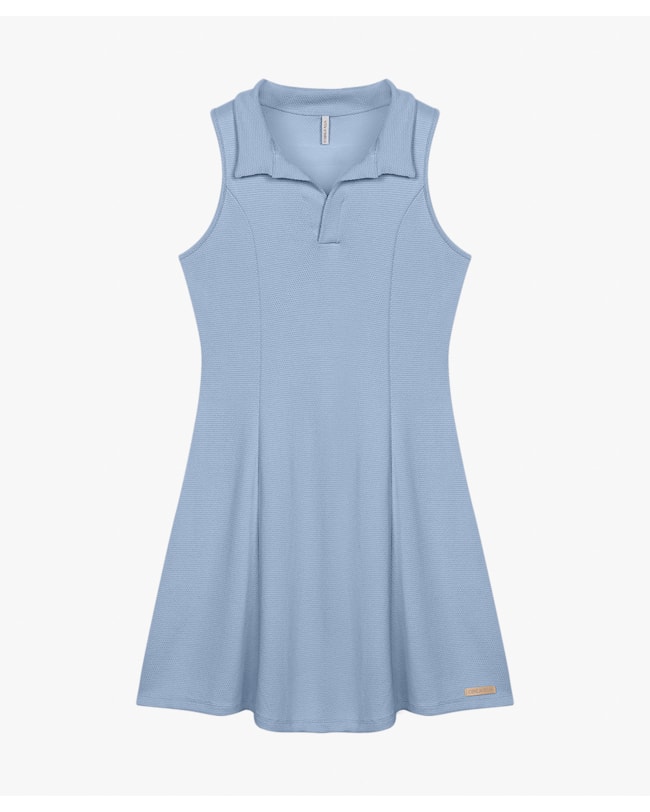 Vestido Curto com Gola Polo em Viscose - Cereja Rosa - Blue Aura-300b34ee-5186-4881-966d-20d495aa8de3