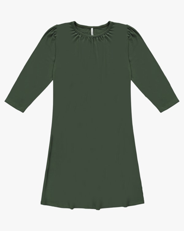 Vestido Curto em Malha Tricot Viscose com Manga 3/4 - Cereja Rosa - Basílico P