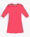 Vestido Curto em Malha Tricot Viscose com Manga 3/4 - Cereja Rosa - Preto-94fcf0b4-52b2-47fa-a802-ec52dbd9fd67