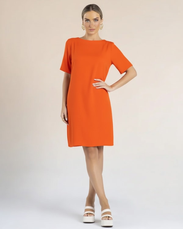 Vestido Curto Estampado em Viscose - Cereja Rosa - Ginger