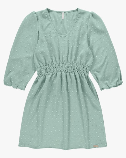 Vestido Curto Evasê com Manga 7/8 - Cereja Rosa - Green  P