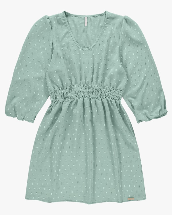 Vestido Curto Evasê com Manga 7/8 - Cereja Rosa - Green  P